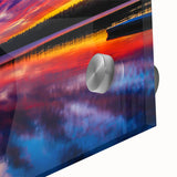 Large abstract wall art of Manitoba scenery in muted earth tones on acrylic glass, ideal for dining room ambiance.