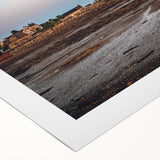 Art deco poster of New Brunswick scenery in muted earth tones on rolled canvas, suitable for dining room wall art.