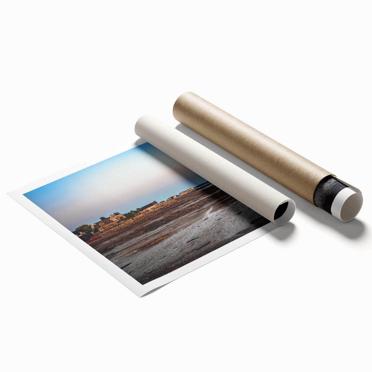 Extra large rolled print depicting vibrant floral art of New Brunswick scenery, ideal for classy bathroom wall art.