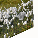 Large abstract wall art of Northwest Territories scenery in muted earth tones on acrylic glass, suitable for dining room art.