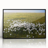 Large abstract wall art depicting the Northwest Territories in muted earth tones, framed in black acrylic.