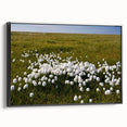 Black and white framed canvas depicting a vintage landscape of the Northwest Territories, ideal for bedroom wall decor.