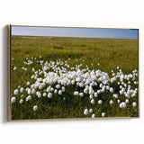 Framed canvas depicting a vintage-style landscape of the Northwest Territories in muted gold and black tones.