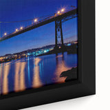 Black wall art depicting a textured Nova Scotia scenery in vibrant colors on a framed canvas, suitable for living room decor.