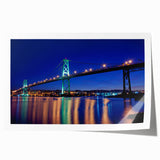 Rolled print of Nova Scotia scenery with vibrant green and blue hues, suitable as art wall for dining room.