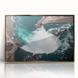 Large art print of Ontario, Canada scenery in muted earth tones on a framed acrylic, ideal for modern nursery wall decor.