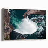 Framed canvas of a vintage-style Ontario landscape painting, featuring black and colorful tones, suitable for office decor.