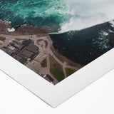 Art deco poster of Ontario scenery in muted earth tones on rolled canvas, suitable for dining room decor.