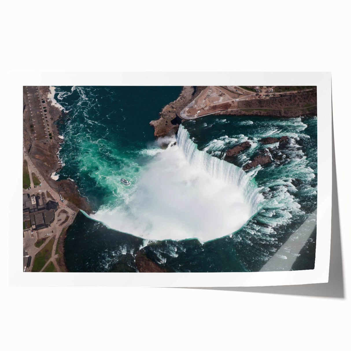Scenic Ontario landscape on rolled print, featuring lush greenery and a tranquil lake, ideal for dining room wall art.