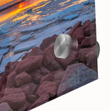 Acrylic print of a large abstract depiction of Prince Edward, Canada in muted earth tones, ideal for dining room art.