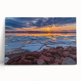 Black and white stretched canvas of Prince Edward, Canada scenery, ideal for kitchen wall art or bedroom.