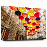 Acrylic print of a Quebec scenery with vivid green and blue tones, suitable for dining room or bedroom decor.