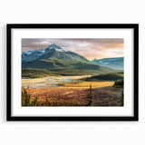 Extra large abstract art print featuring vibrant, textured colors of a Saskatchewan scenery on a framed canvas.
