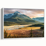 Vintage poster art of Saskatchewan scenery on framed canvas, featuring vibrant colorful art, ideal for living room decor.