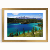 Extra large wall art featuring an abstract textured scenery of Yukon in muted earth tones, framed in gold.