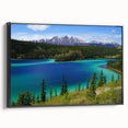 Black and white framed canvas of Yukon landscape, ideal for bedroom wall art.