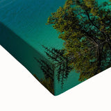 Black and white landscape art painting of Yukon scenery on stretched canvas, ideal for bedroom wall art.