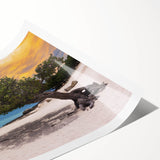 Extra large wall art featuring line art flowers in muted tones on a rolled canvas, suitable for large living room walls.