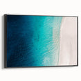 Black and white landscape art painting of the Caribbean Bahamas on a framed canvas, suitable for bedroom decor.