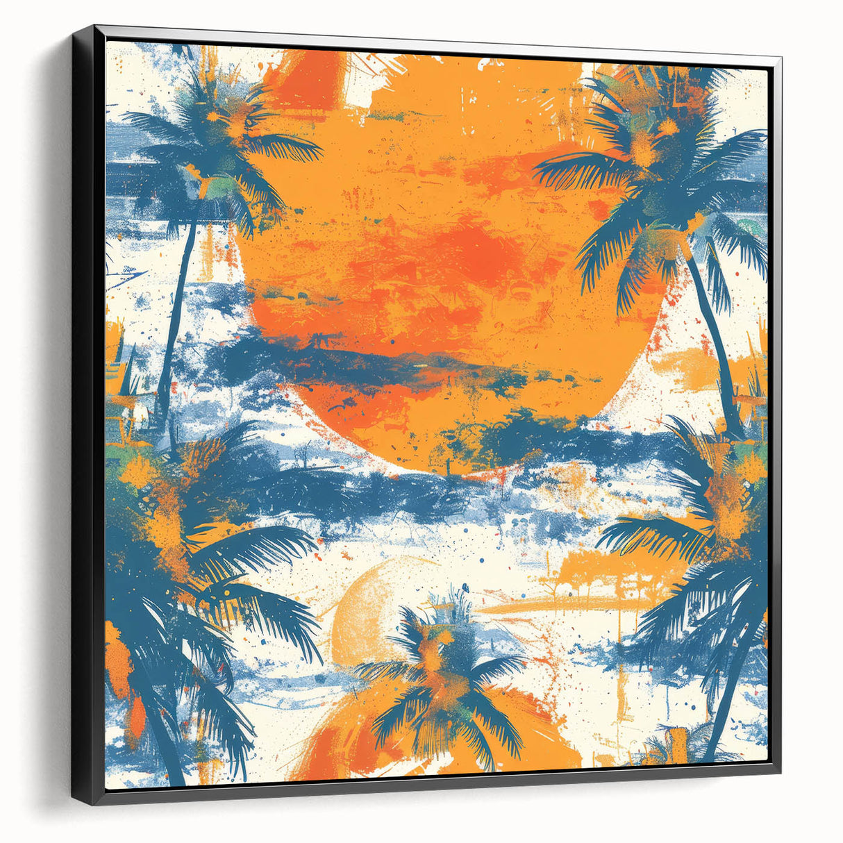 Black and white framed canvas of a vintage Bermuda landscape, ideal for bedroom wall decor.