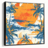 Black and white framed canvas of a vintage Bermuda landscape, ideal for bedroom wall decor.
