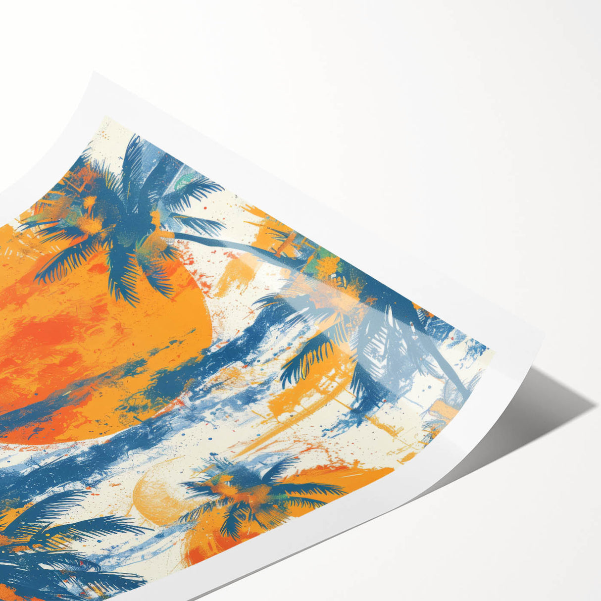 Extra large wall art featuring line art flowers in vibrant hues on a rolled print, suitable for large living room decor.