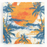 Black and white stretched canvas of a Caribbean beach scene, ideal for kitchen wall art or bedroom ambiance.