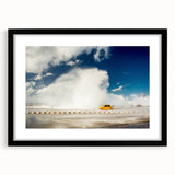 Abstract Caribbean scenery in vibrant blues and greens on a large textured canvas, ideal for living room decor.