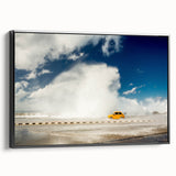 Black and white framed canvas featuring a vintage-style Cuban landscape, ideal for bedroom wall decor.