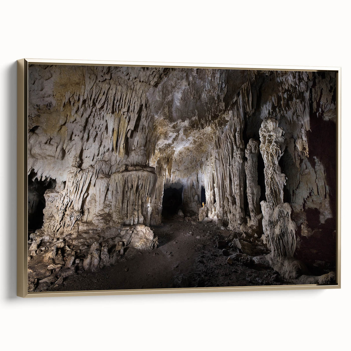 Vintage poster art of a Caribbean scene on framed canvas, featuring vibrant colors and gold accents.
