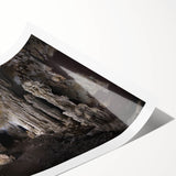 Extra large wall art featuring line art flowers in soft pastel shades on a rolled print, ideal for large living room decor.