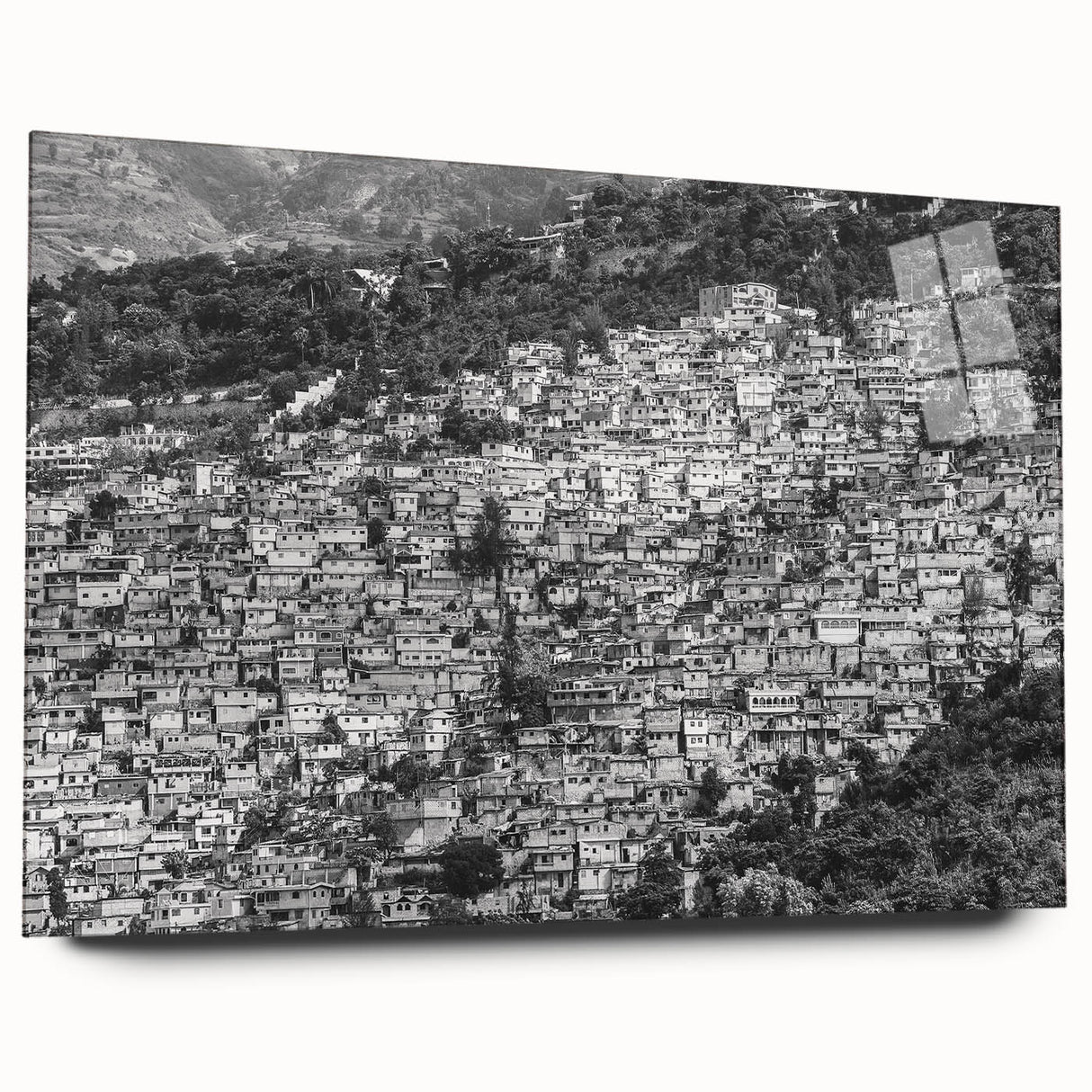 Large abstract wall art depicting a vibrant Caribbean scene on acrylic glass, ideal for modern living room decor.