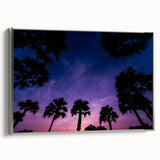 Landscape art painting of a Caribbean scenery on framed canvas, featuring vibrant colors and vintage poster style.