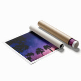 Extra large rolled print of a vibrant Caribbean scenery with lush florals, ideal for classy bathroom wall art.