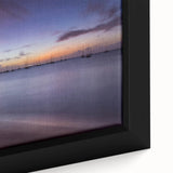 Extra large framed canvas of a black textured Caribbean scene with vibrant colors, ideal for living room decor.
