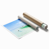 Extra large rolled print featuring a serene Caribbean Virgin Islands scenery with lush florals.