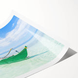 Extra large wall art featuring line art flowers in soft pastel colors on a rolled canvas.