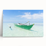 Black and white panoramic photo of the Caribbean Virgin Islands on stretched canvas, suitable for kitchen wall art.