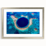 Textured abstract art print of Central American scenery in muted earth tones, framed in silver, ideal for bedroom art.