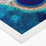 Art deco poster of a Central American scenery with muted earth tones on rolled canvas, suitable for dining room decor.