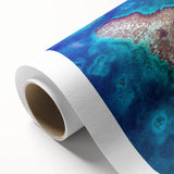 Art deco poster featuring a serene Belize landscape in soft pastel shades on rolled canvas, ideal for nursery wall art.