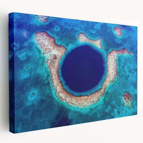 Large stretched canvas featuring a vibrant Central American Belize scenery, ideal for kitchen wall art.