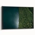 Black and white landscape art painting of Costa Rica on framed canvas, ideal for bedroom wall decor.