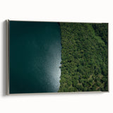 Framed canvas depicting a vintage-style Costa Rican landscape with colorful art and black border.