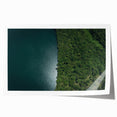 Extra large rolled print of a Costa Rican scenery with vibrant green and blue tones, ideal for art wall dining room.