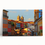 Black and white stretched canvas of Central American scenery, suitable as large kitchen wall art.