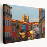 Large stretched canvas featuring a vibrant, detailed depiction of El Salvador scenery, ideal for kitchen wall art.