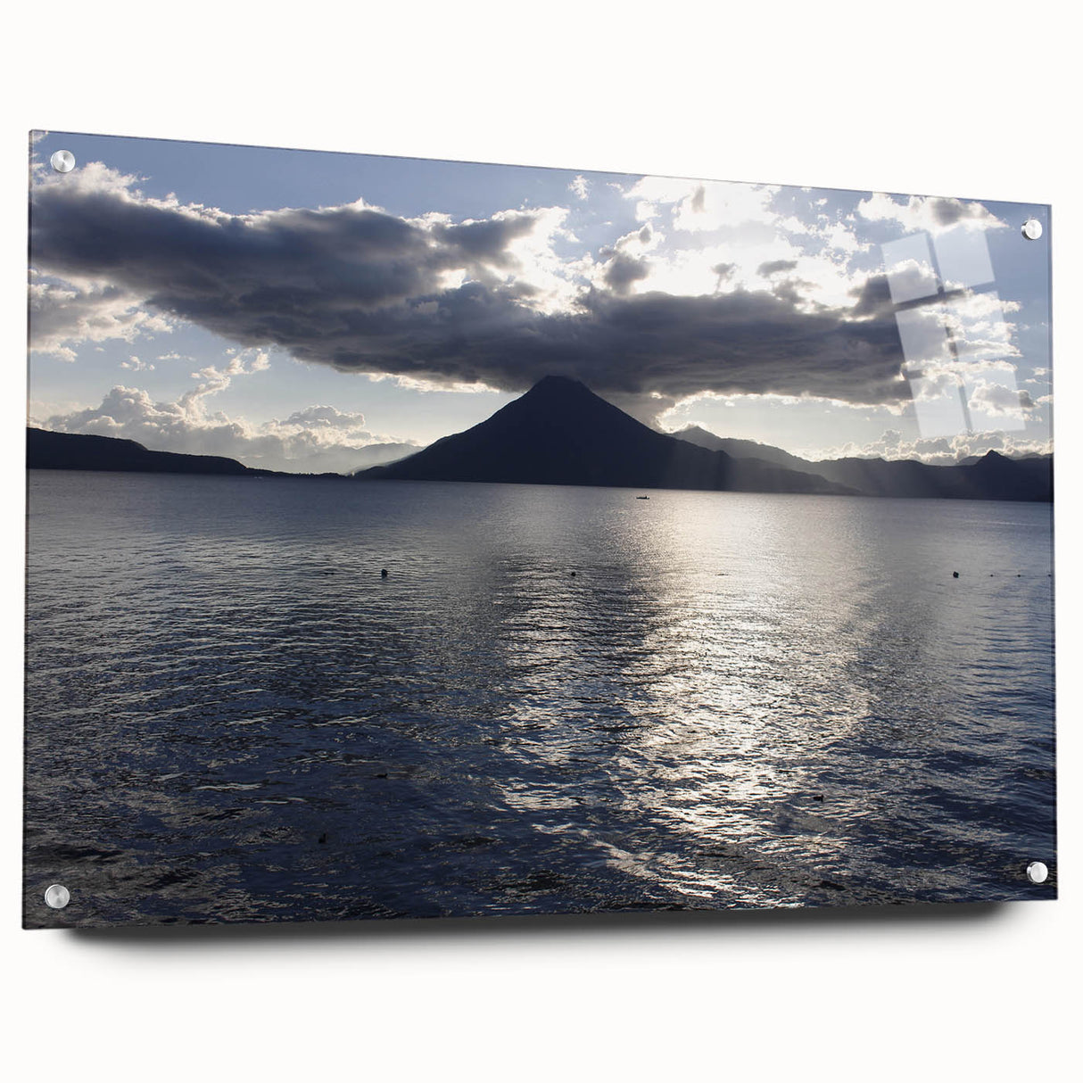 Large abstract wall art of a Central American scenery in vibrant colors on acrylic glass.