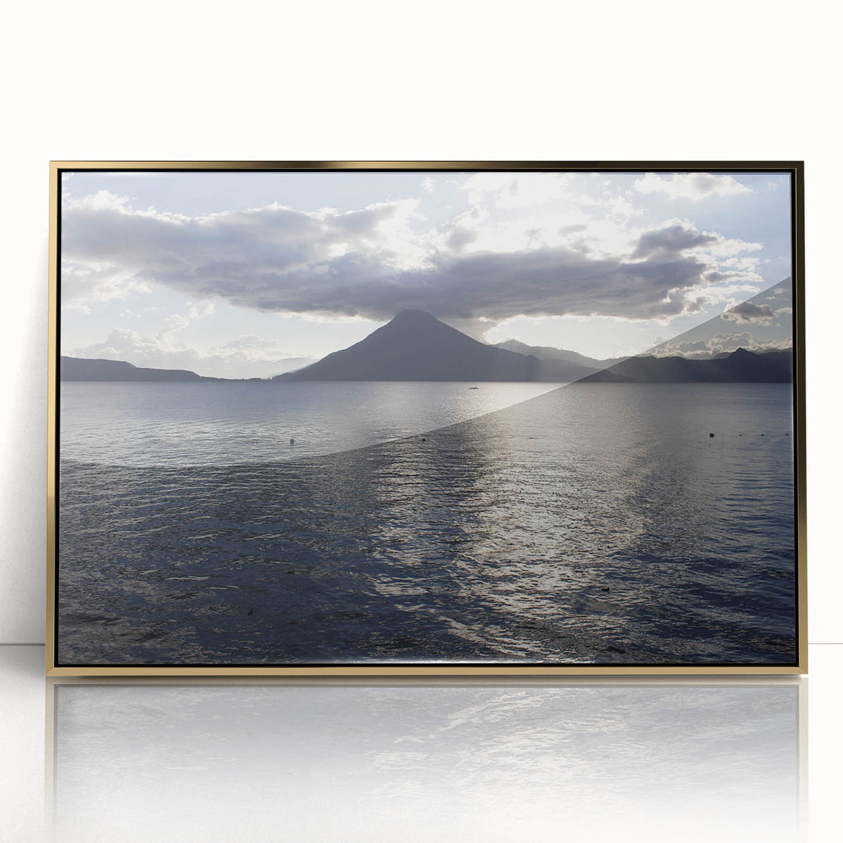 Acrylic print of a mid-century modernist Guatemalan landscape in earth tones, ideal for modern art wall decor.