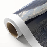 Art Deco poster of a Central American landscape in muted green and blue tones on rolled canvas, ideal for nursery wall art.